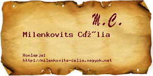 Milenkovits Célia névjegykártya